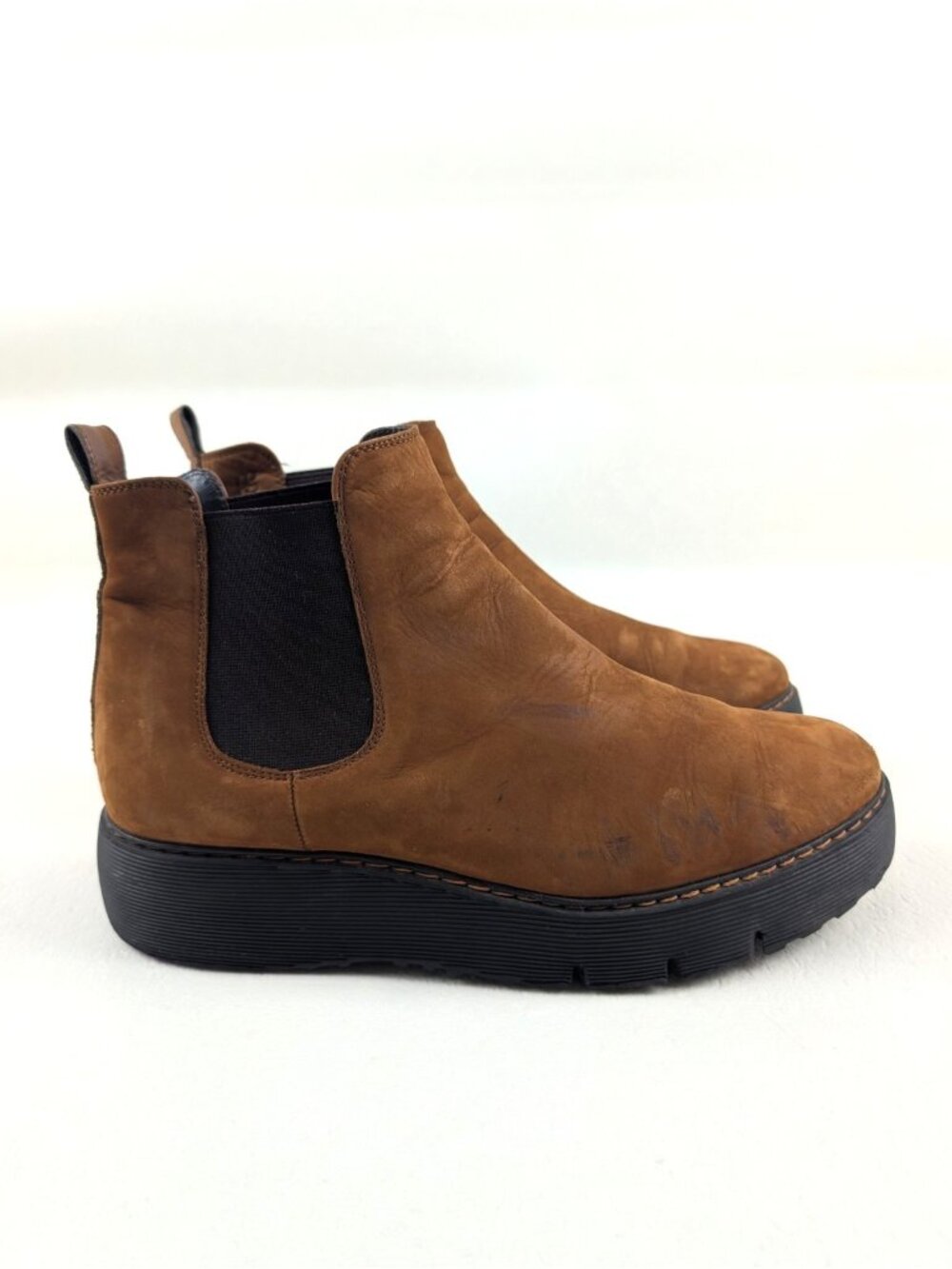 Paul Green Elysee Chelsea Platform Boot Womens US 9.5 UK 7 Brown Nubuck Ankle